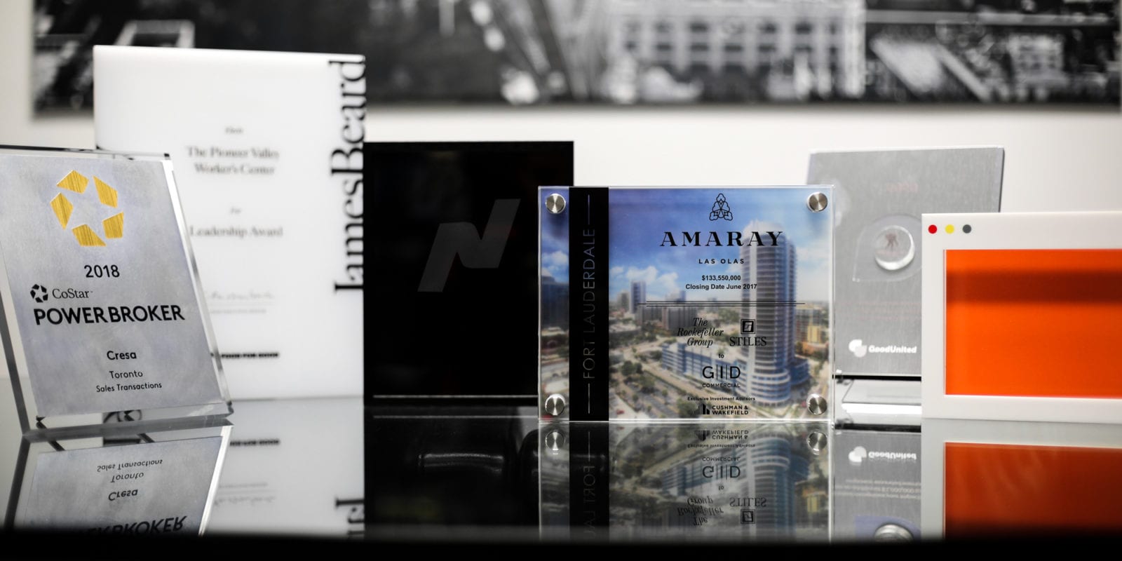 Plaques in different styles
